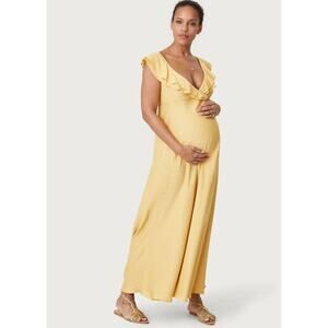 NWT Hatch Emily Dress in Canary Yellow Maxi Ruffle Sleeveless- Size 3/ Large